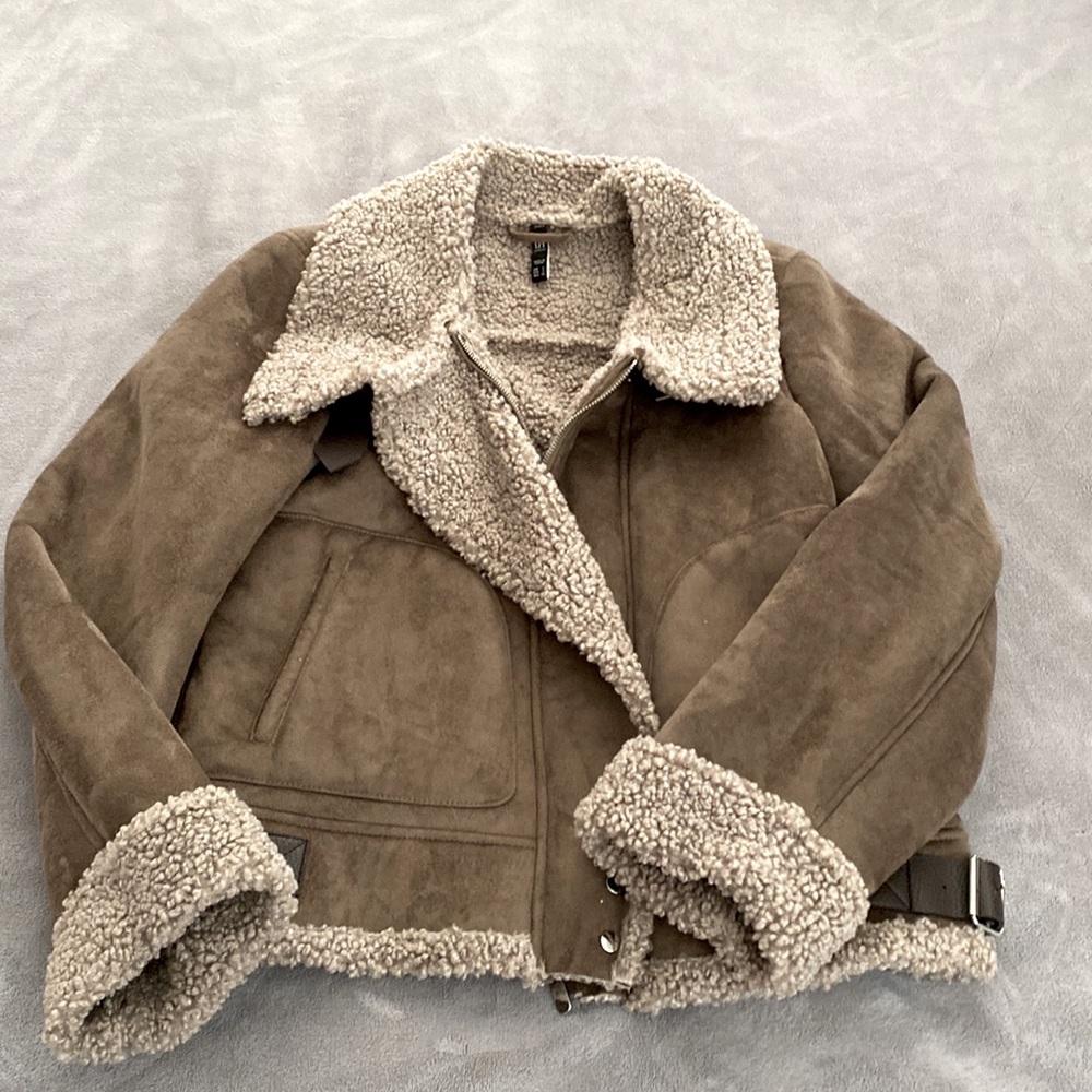 new never worn without tags Zara TRF faux suede jacket